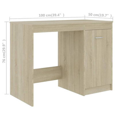 vidaXL Biurko, dąb sonoma, 140x50x76 cm, materiał drewnopochodny