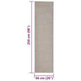 vidaXL Dywanik, naturalny sizal, 66x250 cm, kolor piaskowy