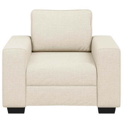 Fotel Beżowy 100 cm Tkanina lniana