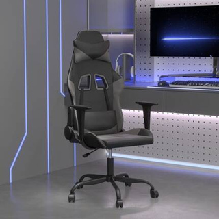 vidaXL Fotel gamingowy, czarno-szary, sztuczna skóra model standard
