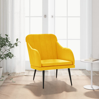 Fotel, żółty, 63x76x80 cm, obity aksamitem vidaXL