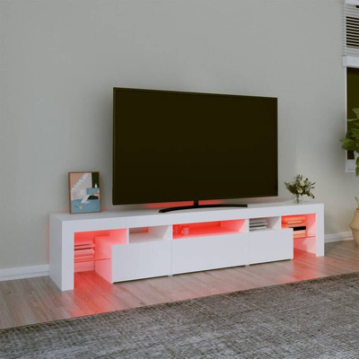 vidaXL Szafka pod TV z oświetleniem LED, biała 200x36,5x40 cm cm