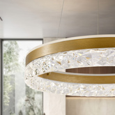 Lampa wisząca FROZI w stylu glamour – złoty klosz z kryształkami – eleganckie i nowoczesne oświetlenie salonu LED
