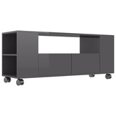 vidaXL Szafka pod TV, wysoki połysk, szara, 120x35x48 cm