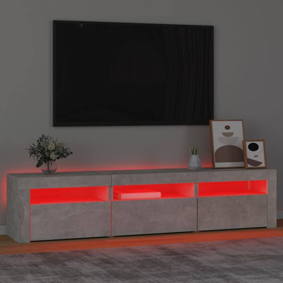 vidaXL Szafka pod TV z oświetleniem LED, szarość betonu, 180x35x40 cm
