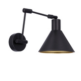 Kinkiet regulowany COPENHAGEN czarno-złoty - lampa do czytania w stylu industrialnym E14 