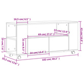 vidaXL Szafka pod TV, przydymiony dąb, 102x34,5x43 cm