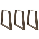 Nogi do stołu jadalnego w kształcie litery V 3 szt. Naturalna stal 70x(72-73,3) cm Stal
