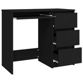 vidaXL Biurko, czarne, 90x45x76 cm, materiał drewnopochodny