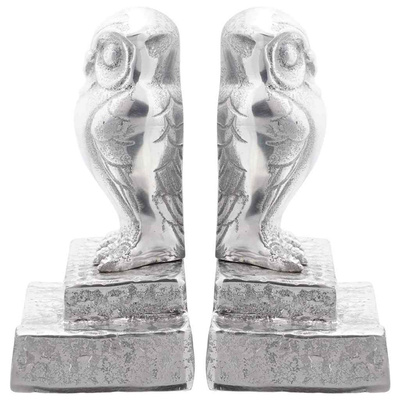Podpórki do książek 2 pcs Srebrny 12 x 9 x 19 cm Aluminium