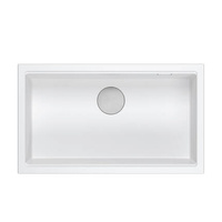 LOGAN 110 GraniteQ zlewozmywak snow white 76x44x23,5 cm 1-komorowy podwieszany z syfonem manualnym stal szlachetna