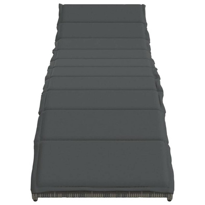 vidaXL Leżaki ze stolikiem, 2 szt., szare, polirattan