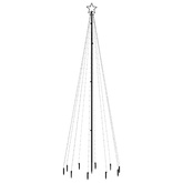 vidaXL Choinka z kołkiem gruntowym, 310 ciepłych białych LED, 300 cm