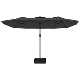 Podwójny parasol ogrodowy z LED, antracytowy, 449x245 cm