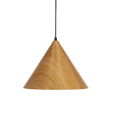 Dunca Lampa Wisząca 32 Czarny 1X40 E27 Klosz Jasny Dębowy