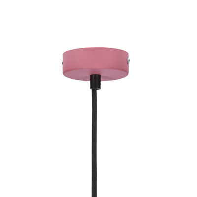 Lampa wisząca różowa metalowa + drewno Faro Ledea 50101259