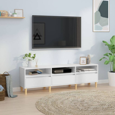 vidaXL Szafka pod TV, biała, 150x30x44,5 cm, materiał drewnopochodny wariant 9