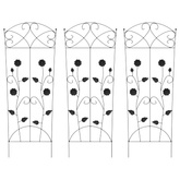 Ogrodzenie Ogrodowe 3 pcs Czarny 110,5 x 42,5 cm Stal