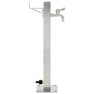 Kran ogrodowy na słupku, stal nierdzewna, kwadratowy, 65 cm