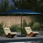 Parasolka ogrodowa 385 x 209 x 244 cm Poliester Niebieski azur