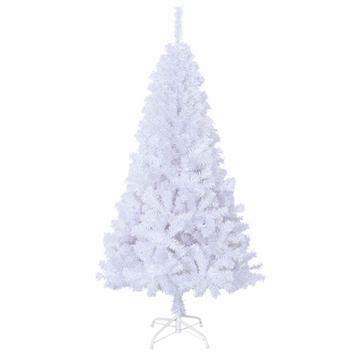 Sztuczna choinka z 150 diodami LED Biały 120 cm PVC i stal