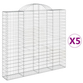Kosze gabionowe, 5 szt, 200x30x180/200 cm, galwanizowane żelazo