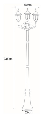 Wysoka zewnętrzna lampa stojąca K-7007A2/3N czarna z serii VASCO KAJA