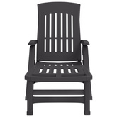 Składany leżak na kółkach, antracytowy, PP