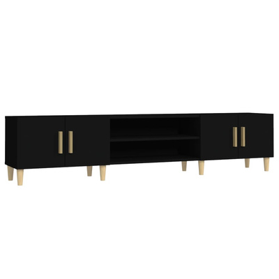 vidaXL Szafka pod TV, czarna, 180x31,5x40 cm, materiał drewnopochodny