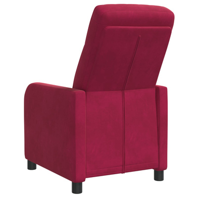 Fotel recliner Czerwone wino Welur