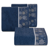 RĘCZNIK ŚWIATECZNY CAROL02 50 X 90 CM CIEMNONIEBIESKI