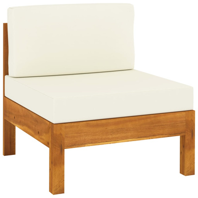 3-osobowa sofa ogrodowa z kremowymi poduszkami, drewno akacjowe
