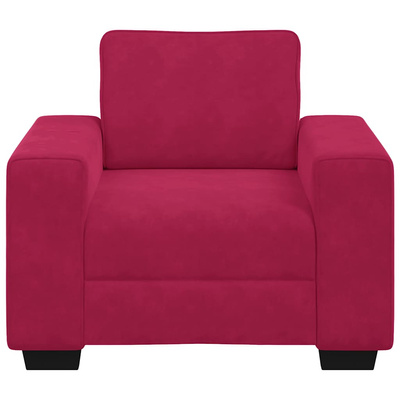 Sofa Fotel Wino Czerwone 100x77x82 cm Aksamit