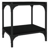 vidaXL Szafka pod TV, czarna 40x33x41 cm materiał drewnopochodny/ stal