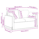 Sofa Czerwone wino 138 x 78 x 80 cm Aksamit
