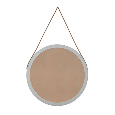 vidaXL Lustro ścienne na pasku, srebrne, Ø55 cm