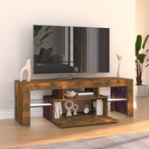 Szafka pod TV z oświetleniem LED, przydymiony dąb, 120x35x40 cm vidaXL