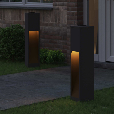 Solarna Lampa LED na Ścieżkę 2 pcs Czarny