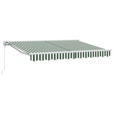 Ręczna markiza zwijana Zielony i Biały 3,5 x 2,5 m