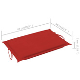 vidaXL Leżak bujany z poduszką, lite drewno tekowe