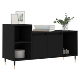 vidaXL Szafka pod TV, czarna, 100x35x55 cm, materiał drewnopochodny