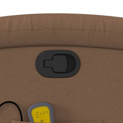 vidaXL Rozkładany fotel masujący, brązowy, obity tkaniną