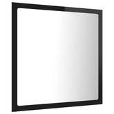 vidaXL Lustro łazienkowe LED, wysoki połysk, czarne, 40x8,5x37 cm