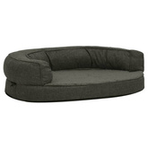 vidaXL Legowisko dla psa, 75x53 cm, wygląd lnu z polarem, ciemnoszare