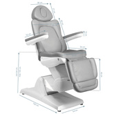 Fotel kosmetyczny elektr. Azzurro 870 3 siln. szary 109076