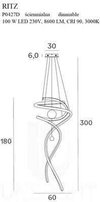 LAMPA WISZĄCA RITZ Różowe Złoto