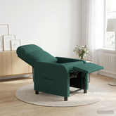 Fotel recliner Ciemnozielony tkanina