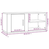 vidaXL Szafka pod TV, czarna, 80x31,5x36 cm, materiał drewnopochodny