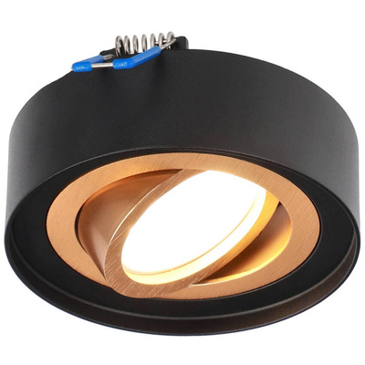 Punktowa oprawa sufitowa wpuszczana SKAND MINI 1 Black Gold IP20 okrągła biała EDO777547 EDO Solutions