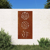 Ogrodowa dekoracja ścienna, 105x55 cm, stal kortenowska, liście